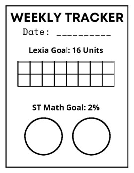 Preview of Weekly Lexia and ST Math Tracker