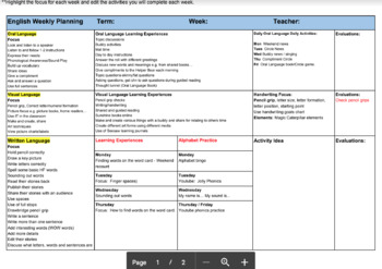 Preview of Weekly Literacy Planner - NZ Curriculum (Juniors)