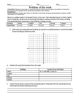 Preview of Weekly Math Assessment