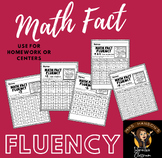 Weekly Math Fact Fluency Homework or Center Work Addition 