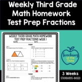 3rd Grade Math Spiral Review Fraction Homework Test Prep