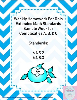 Preview of Weekly Math Homework Sample for OHIO Extended Standards
