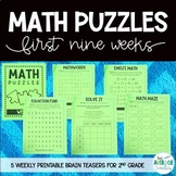 Math Puzzles for 2nd Grade - Math Brain Teasers, Crossword