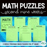 Math Puzzles for 2nd Grade - Math Brain Teasers, Crossword