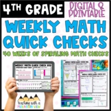 Weekly Math Quick Checks 4th Grade