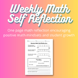 Weekly Math Self Reflection