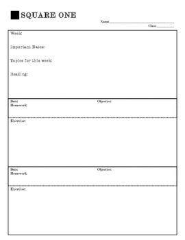 Preview of Weekly Math Warm-Up Sheet Organizational Aid