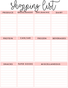 printable weekly meal plan grocery list by digraphs and donuts