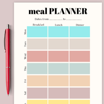 Preview of Weekly Meal Planner Printable | Shopping, Grocery, Food List