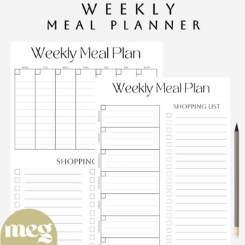 Preview of Weekly Meal Planner Printable | weekly dinner planner, weekly menu planner