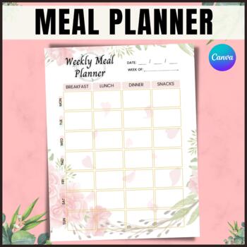 Weekly Meal Planner, Weekly Menu Planner, Health Planner, Fitness ...