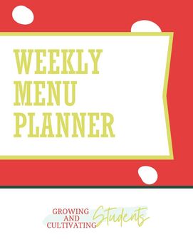 Preview of Weekly Menu Planner