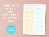 Weekly Menu Planner and Grocery List | Printable Daycare M