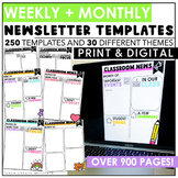 Editable Classroom Newsletter Templates - Weekly Monthly -