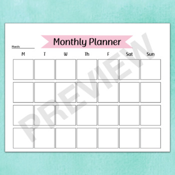 Weekly & Monthly PLANNER and CALENDAR - Printable for Teachers - BACK ...