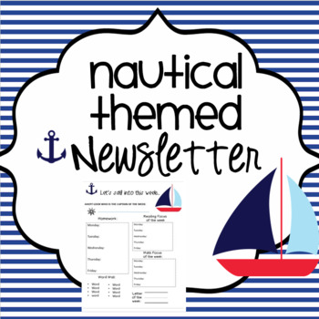 Preview of Weekly EDITABLE Nautical Sailing Away Newletter