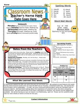 Preview of Weekly Newsletter Cover Sheet Template - May/June