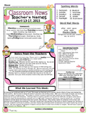 Weekly Newsletter Cover Sheet Template - April