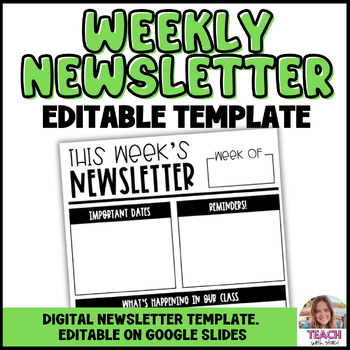 Preview of Weekly Newsletter Editable Template