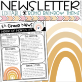 Weekly Newsletter Template Boho Modern Muted Rainbow Theme