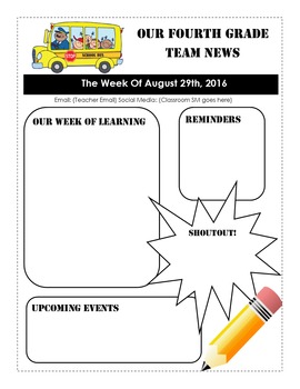 Preview of Weekly Newsletter Template DOWNLOADABLE AND EDITABLE - Microsoft Publisher
