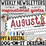 Weekly Newsletter Template Editable Monthly Classroom May 