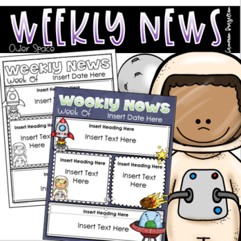 Preview of Weekly Newsletter Template Editable Outer Space Theme