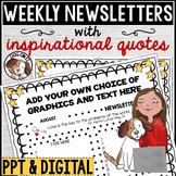 Weekly Newsletter Template Editable Classroom Newsletters Monthly