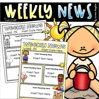 Summer Newsletter Template Editable Worksheets Teaching Resources Tpt