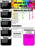 Weekly Newsletter Template for FACULTY or classroom!