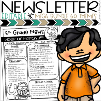 Preview of Weekly Newsletter Templates Editable All Year Round Parent Communication BUNDLE