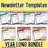 Weekly Newsletter Templates YEARLY BUNDLE Editable |Color 