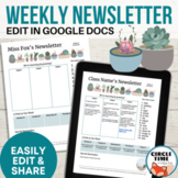 Weekly Newsletter to Parents Template EDITABLE Google Docs