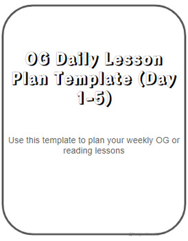 Preview of Weekly OG Lesson Plan Template