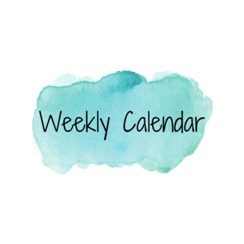 Preview of Weekly One Page Planner