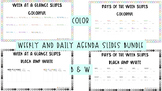 Weekly Overview and Daily Agenda Slides - Color & BW Bundle