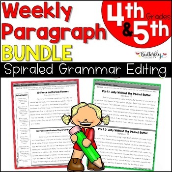 Preview of Weekly Paragraph Editing Practice + Proofreading Quizzes Grammar BUNDLE UNIT