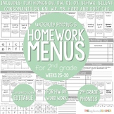 Weekly Phonics Activities Homework for 2nd Grade (Weeks 25-30)