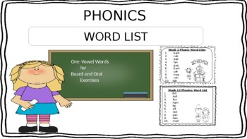 Preview of Weekly Phonics Word List