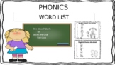 Weekly Phonics Word List