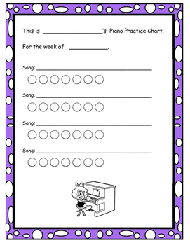 Piano Lesson Practice Chart
