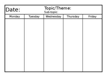 Preview of Weekly Plan (editable)