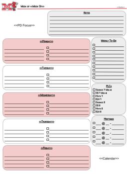 Preview of Weekly Planner #1