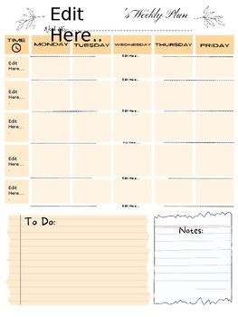 Preview of Weekly Planner