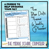 Weekly Planner - Blue Dots Theme Freebie
