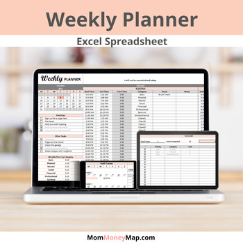 Preview of Weekly Planner Excel Spreadsheet