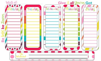 Preview of FREE Weekly Planner Printable | Teachers and Home School | Easy Print Page