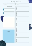 Weekly Planner For Students Boys Blue - Classroom Homework