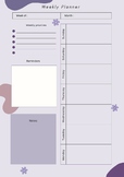 Weekly Planner For Students Girls Purple - Classroom Homew