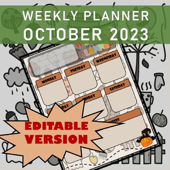 Preview of Weekly Planner Halloween Theme | editable weekly planner | halloween 2023